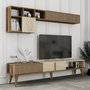 Hanah Home Mueble de TV Milan - Nogal y Travertino